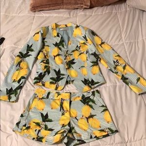 2 piece blazer jacket and short set